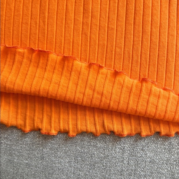 Bright Orange Ribbed Tee - Picture 4 of 4